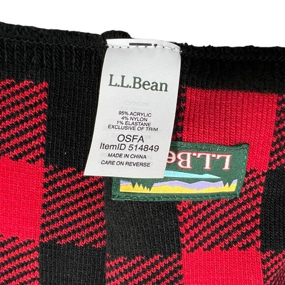 L.L. BEAN Buffalo Plaid Logo Reversible Scarf NEW  Unisex - Picture 5 of 5